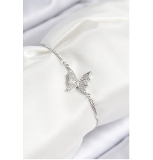 Pirinç Zirkon Taşlı Model Gümüş Renk Asansörlü Kadın Bileklik - TJ-BB7724