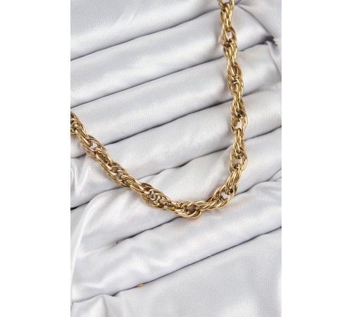 316L Çelik Halat Model Gold Renk Kadın Kolye - TJ-BKO10481