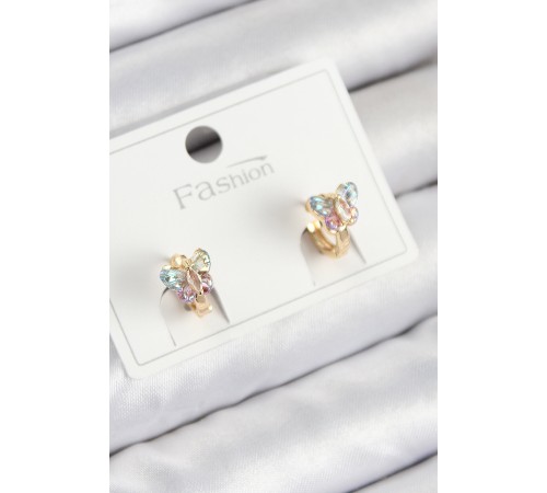 Pirinç Zirkon Taşlı Model Gold Renk Çocuk Küpe - TJ-BKP11194