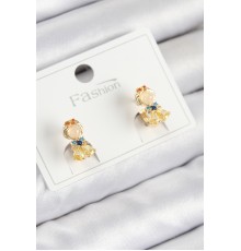 Pirinç Zirkon Taşlı Pamuk Prenses Model Gold Renk Çocuk Küpe - TJ-BKP11196