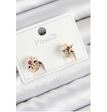 Pirinç Zirkon Taşlı Yıldız Model Gold Renk Çocuk Küpe - TJ-BKP11197