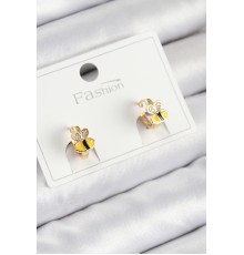 Pirinç Zirkon Taşlı Arı Model Gold Renk Çocuk Küpe - TJ-BKP11199