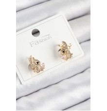Pirinç Zirkon Taşlı Ceylan Model Gold Renk Çocuk Küpe - TJ-BKP11202