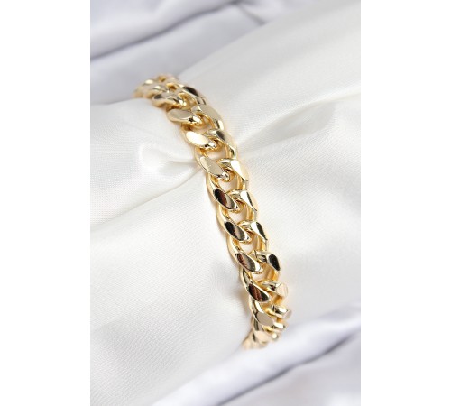 VIP Pirinç Zirkon Taşlı Klasik Zincir Model Gold Renk Kadın Bileklik - TJ-BB7766