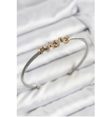 316L Çelik Zirkon Taşlı Model Gold Ve Gümüş Renk Kadın Bileklik - TJ-BB7777
