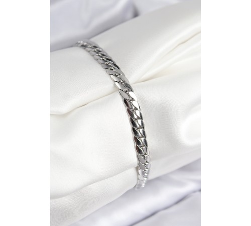 316L Çelik Ezme Zincir Model Gümüş Renk Kadın Bileklik - TJ-BB7784