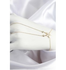 Pirinç Zirkon Taşlı Yıldız Model Gold Renk Şahmeran - TJ-SN710