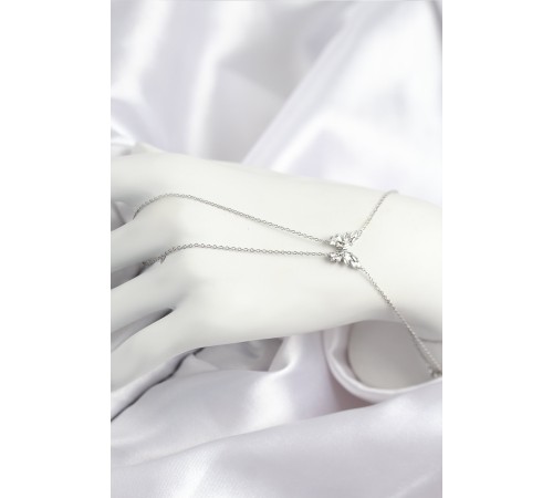 Pirinç Zirkon Taşlı Model Gümüş Renk Şahmeran - TJ-SN716