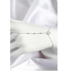 Pirinç Zirkon Taşlı Yonca Model Gümüş Renk Şahmeran - TJ-SN718