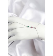 Pirinç Renkli Zirkon Taşlı Model Gümüş Renk Şahmeran - TJ-SN722