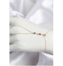 Pirinç Renkli Zirkon Taşlı Model Gold Renk Şahmeran - TJ-SN723