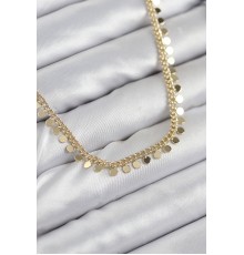 Pirinç Sıralı Pul Zincir Model Gold Renk Kadın Kolye - TJ-BKO10489