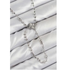 Pirinç Zirkon Taşlı Yonca Model Gümüş Renk Kadın Y Kolye - TJ-BKO10498