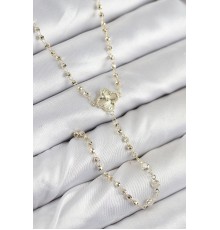 Pirinç Zirkon Taşlı Yonca Model Gold Renk Kadın Y Kolye - TJ-BKO10499