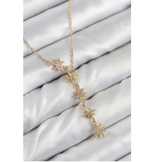 316L Çelik Yıldız Model Gold Renk Kadın Kolye - TJ-BKO10501