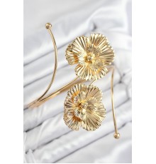 Pirinç Çiçekli Model Gold Renk Kadın Pazu Bileklik - TJ-BB7793