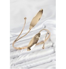 Pirinç Yaprak Model Gold Renk Kadın Pazu Bileklik - TJ-BB7794