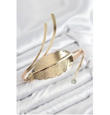 Pirinç Yaprak Model Gold Renk Kadın Pazu Bileklik - TJ-BB7796