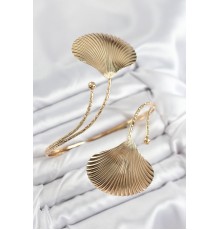 Pirinç İstiridye Model Gold Renk Kadın Pazu Bileklik - TJ-BB7798