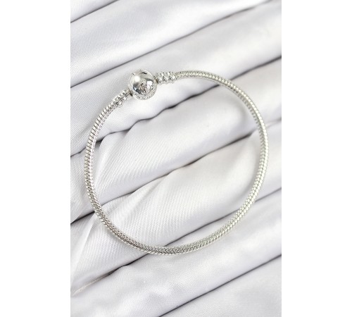 Pirinç Charm Topcuk Model Gümüş Renk Kadın Bileklik - TJ-BB7801