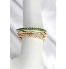 Pirinç Gold Renk Zirkon Taşlı 4'Lü Kadın Yüzük - TJ-BYK3831