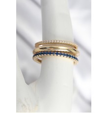 Pirinç Gold Renk Zirkon Taşlı 4'Lü Kadın Yüzük - TJ-BYK3830