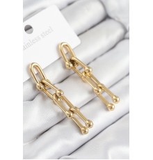 316L Çelik Sallantılı Tifany Model Gold Renk Kadın Küpe - TJ-BKP11213