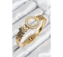 316L Çelik Zirkon Taşlı Takılabilir Gold Renk Kelepçe - TJ-BB7823