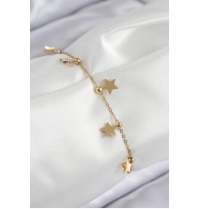 316L Çelik Sıralı Yıldız Model Gold Renk Kadın Bileklik - TJ-BB7825