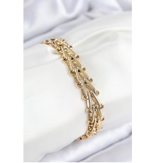 316L Çelik Ataç Zincir Model Gold Renk Kadın Bileklik - TJ-BB7849