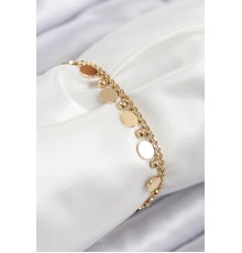 316L Çelik Sıralı Pul Model Gold Renk Kadın Bileklik - TJ-BB7846