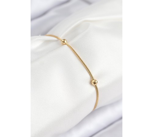 316L Çelik Topcuk Model Gold Renk Kadın Bileklik - TJ-BB7845