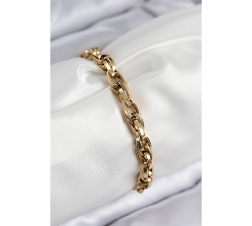 316L Çelik Örgü Model Gold Renk Kadın Bileklik - TJ-BB7833
