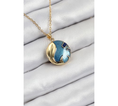 316L Çelik Açılabilr Kapaklı Deniz Model Gold Renk Kadın Kolye - TJ-BKO10516