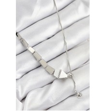 Pirinç Yılan Model Gümüş Renk Asansörlü Kadın Kolye - TJ-BKO10553