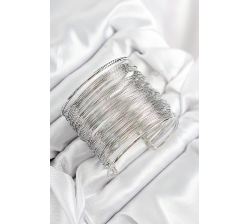 Pirinç Tel Sarma Model Gümüş Renk Kadın Bileklilk - TJ-BB7896