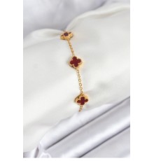 316L Çelik Gold Zincir Baby Boy Bordo Renk Bileklik - TJ-BB7907