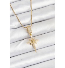 316L Çelik Zincir Gold Renk Kutup Yıldızı Kadın Kolye - TJ-BKO10559