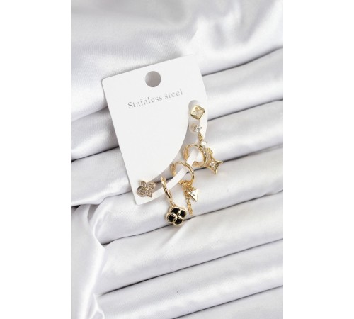 Pirinç Gold Renk Kadın Set Küpe - TJ-BKP11217