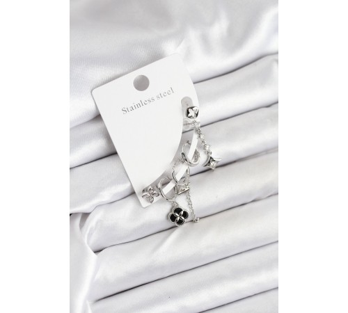 Pirinç Gümüş Renk Kadın Set Küpe - TJ-BKP11218