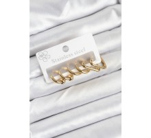 316L Çelik Gold Renk Kadın Küpe Seti TJ-BKP11222