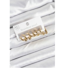 316L Çelik Gold Renk Kadın Küpe Seti - TJ-BKP11222