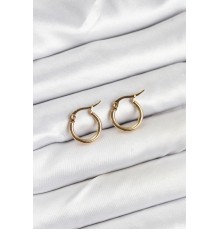 316L Çelik Gold Renk 12 mm Halka Kadın Küpe - TJ-BKP11224