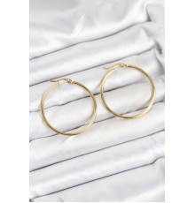 316L Çelik Gold Renk 35 mm Halka Kadın Küpe - TJ-BKP11226