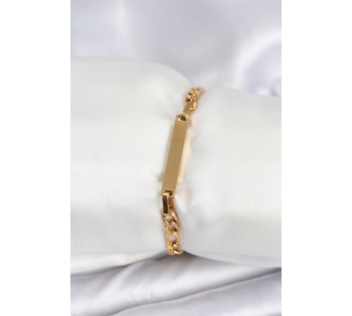 316L Çelik Gold Renk Yazı Yazmaya Uygun Kadın Bileklik - TJ-BB7916