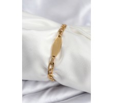 316L Çelik Gold Renk Oval Yazı Yazmaya Uygun Kadın Bileklik - TJ-BB7917