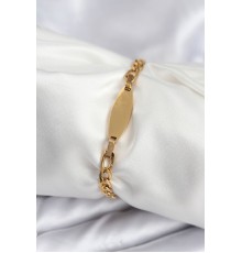 316L Çelik Gold Renk Oval Yazı Yazmaya Uygun Kadın Bileklik - TJ-BB7917
