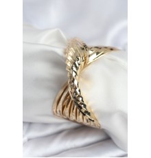 Pirinç Gold Renk Kıvrımlı Yarım Kelepçe Bileklik - TJ-BB7919
