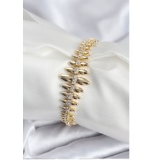 Pirinç VIP Seri Gold Renk Sıralı Damla Model Kadın Bileklik - TJ-BB7922