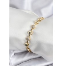 Pirinç VIP Seri Gold Renk Topçuk Model Kadın Bileklik - TJ-BB7923